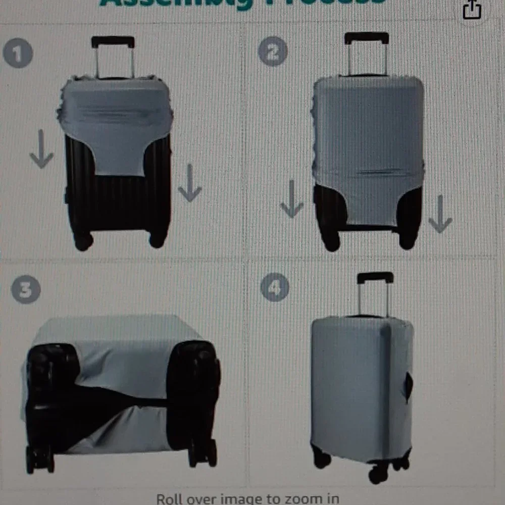Stretch Fabric Suitcase Covers 2 pcs -1 large, 1 medium - Grey